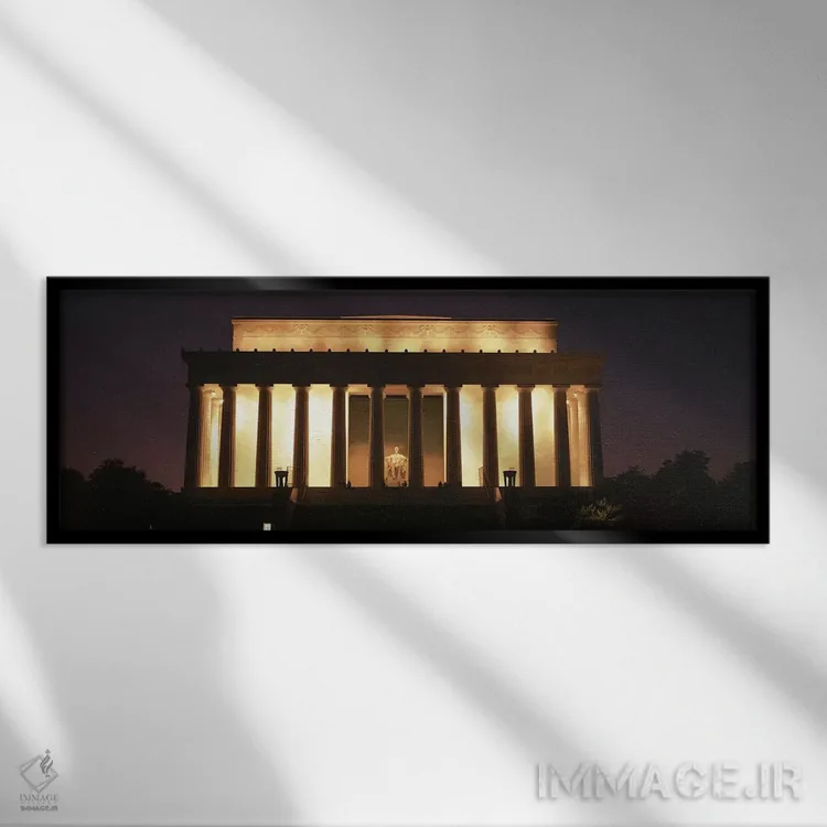 تابلو یادبود لینکلن، واشنگتن دیسی، آمریکا اثر پانورامیک ایمجز (استودیو عکاسی عریض) - نمای قابدار مشکی