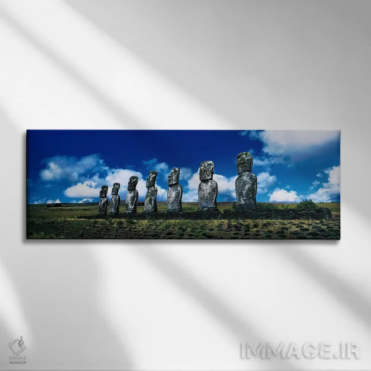تابلو جزیره ایستر، شیلی اثر پانورامیک ایمجز (استودیو عکاسی عریض) - نمای روبهرو روی دیوار