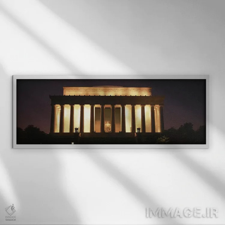 تابلو یادبود لینکلن، واشنگتن دیسی، آمریکا اثر پانورامیک ایمجز (استودیو عکاسی عریض) - نمای قابدار سفید
