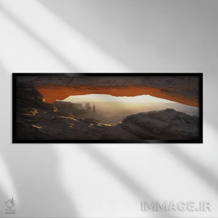 تابلو Canyonlands National Park, Utah, USA,نمای روز درخشان از میان طاق مسا، پارک ملی کنیونلندز، یوتا، آمریکا اثر پانورامیک ایمجز (استودیو عکاسی عریض) - نمای قابدار مشکی