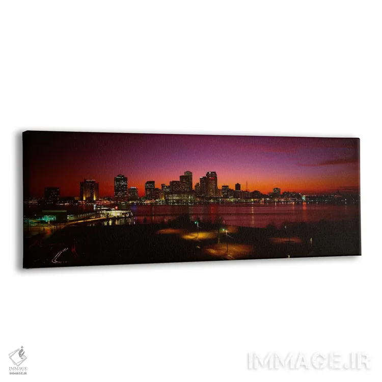 تابلو New Orleans, Louisiana, USA,ساختمانهای روشنشده در شب، نیواورلئان، لوئیزیانا، آمریکا اثر پانورامیک ایمجز (استودیو عکاسی عریض) - نمای پرسپکتیو محصول