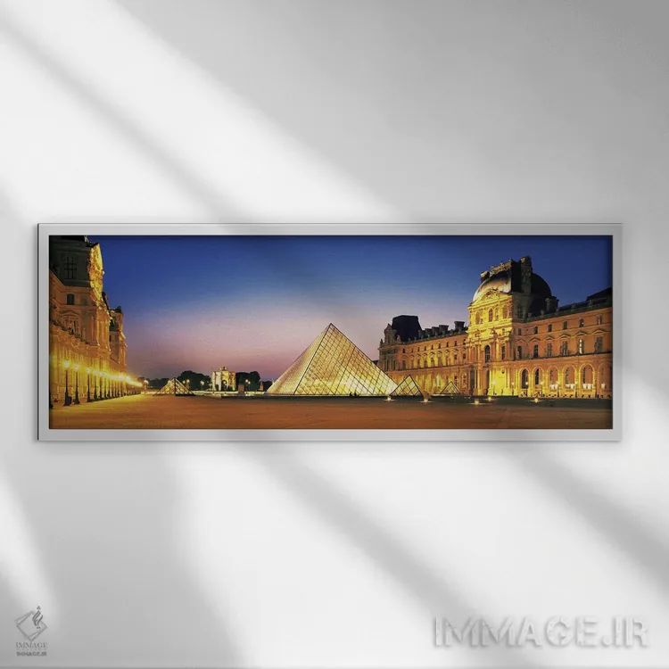 تابلو لوور، پاریس، فرانسه اثر پانورامیک ایمجز (استودیو عکاسی عریض) - نمای قابدار سفید