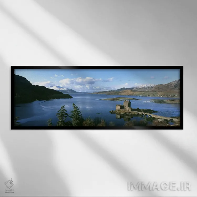 تابلو قلعه ایلین دونان، اسکاتلند اثر پانورامیک ایمجز (استودیو عکاسی عریض) - نمای قابدار مشکی