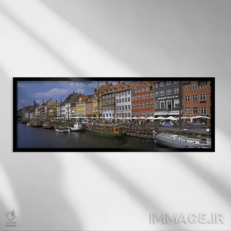 تابلو نیهاون، کپنهاگ، دانمارک اثر پانورامیک ایمجز (استودیو عکاسی عریض) - نمای قابدار مشکی