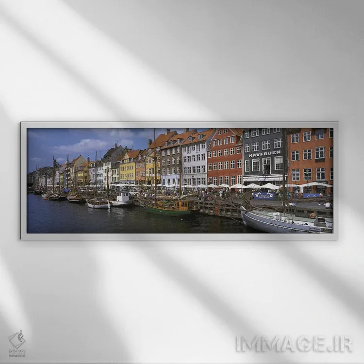 تابلو نیهاون، کپنهاگ، دانمارک اثر پانورامیک ایمجز (استودیو عکاسی عریض) - نمای قابدار سفید