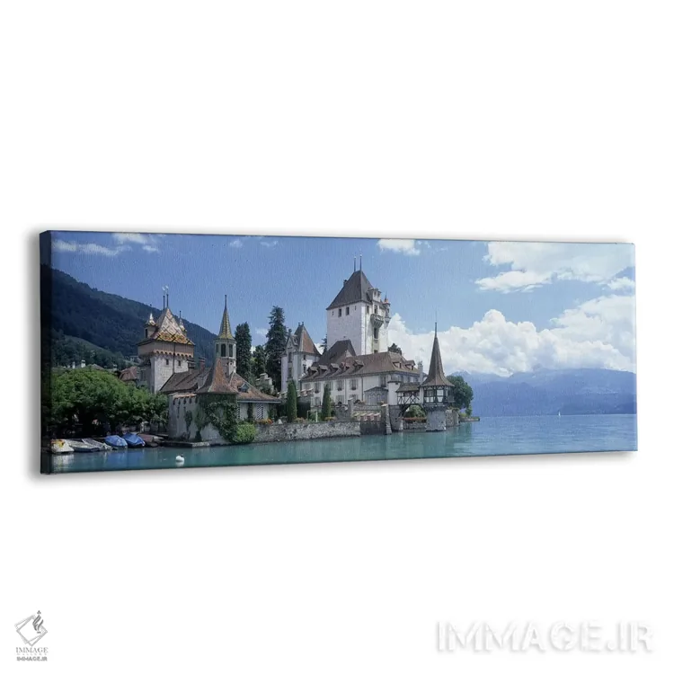 تابلو قلعه اوبرهوفن، دریاچه تونر، سوئیس اثر پانورامیک ایمجز (استودیو عکاسی عریض) - نمای پرسپکتیو محصول