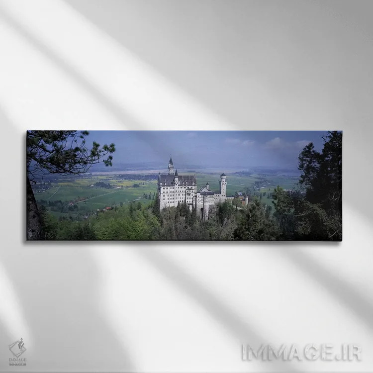 تابلو کاخ نویشوانشتاین، باواریا، آلمان اثر پانورامیک ایمجز (استودیو عکاسی عریض) - نمای روبهرو روی دیوار