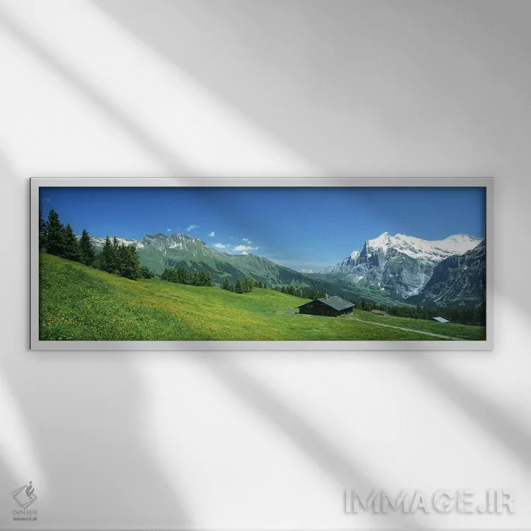 تابلو گرینلدوالد، سوئیس اثر پانورامیک ایمجز (استودیو عکاسی عریض) - نمای قابدار سفید