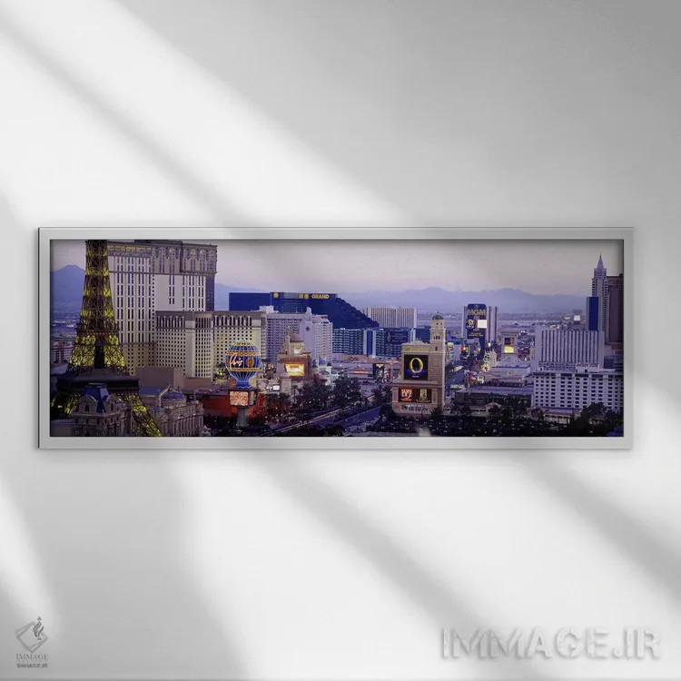 تابلو لاسوگاس، نوادا، آمریکا اثر پانورامیک ایمجز (استودیو عکاسی عریض) - نمای قابدار سفید