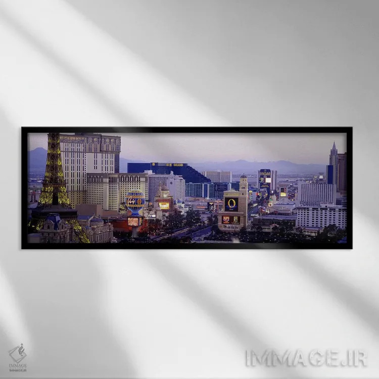 تابلو لاسوگاس، نوادا، آمریکا اثر پانورامیک ایمجز (استودیو عکاسی عریض) - نمای قابدار مشکی