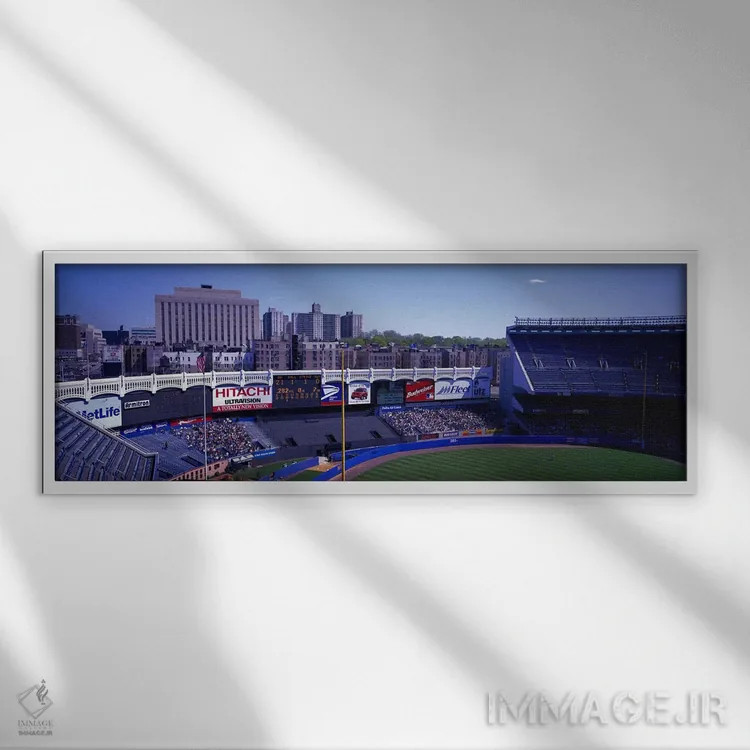 تابلو ورزشگاه یانکی نیویورک آمریکا اثر پانورامیک ایمجز (استودیو عکاسی عریض) - نمای قابدار سفید