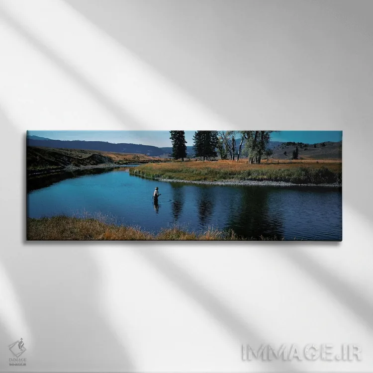 تابلو ماهیگیر قزلآلا در اسلو کریک پارک ملی یلواستون وایومینگ اثر پانورامیک ایمجز (استودیو عکاسی عریض) - نمای روبهرو روی دیوار