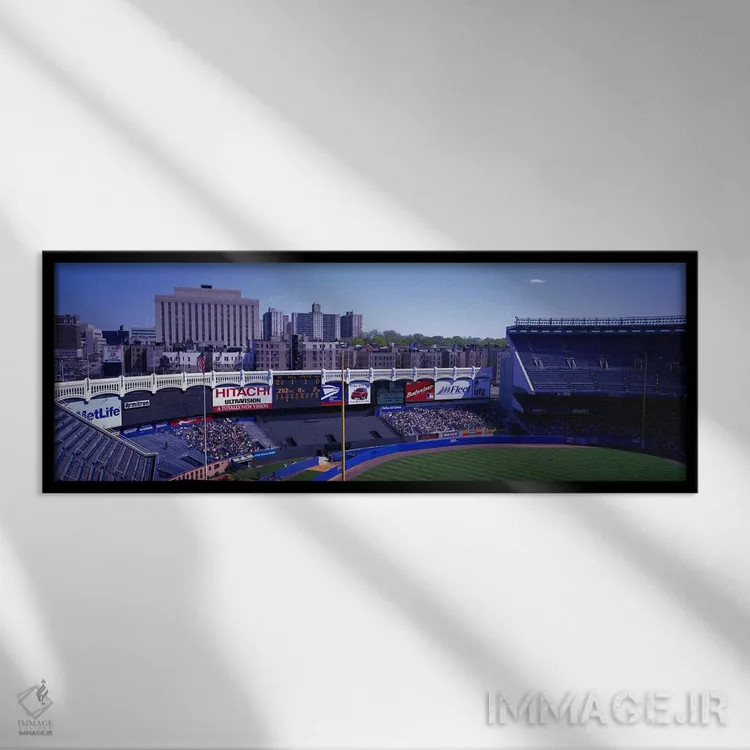 تابلو ورزشگاه یانکی نیویورک آمریکا اثر پانورامیک ایمجز (استودیو عکاسی عریض) - نمای قابدار مشکی