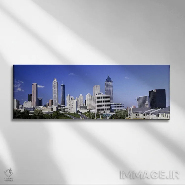تابلو Atlanta, Georgia, USA #4,آسمانخراشها در شهر آتلانتا، جورجیا، آمریکا (۴) اثر پانورامیک ایمجز (استودیو عکاسی عریض) - نمای روبهرو روی دیوار