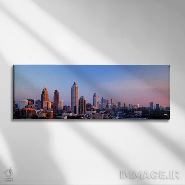 تابلو Skyline, Atlanta, Georgia, USA,گرگومیش و چشمانداز شهری آتلانتا، جورجیا، آمریکا اثر پانورامیک ایمجز (استودیو عکاسی عریض) - نمای روبهرو روی دیوار