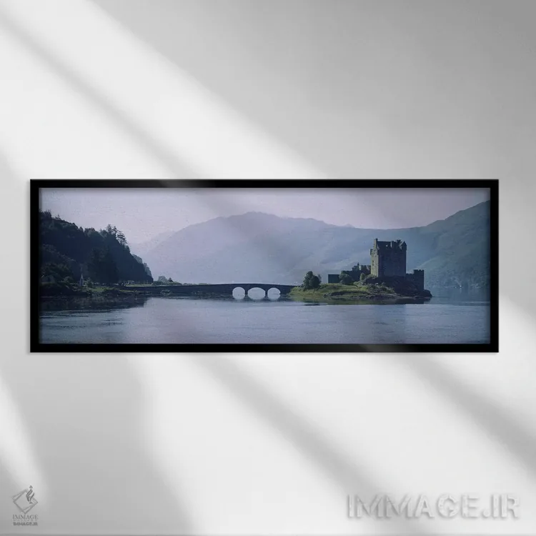 تابلو Loch Duich, Highlands Region, Scotland,قلعه کنار دریاچه ایلن دونان، لاخ دویخ، منطقه هایلندز، اسکاتلند اثر پانورامیک ایمجز (استودیو عکاسی عریض) - نمای قابدار مشکی