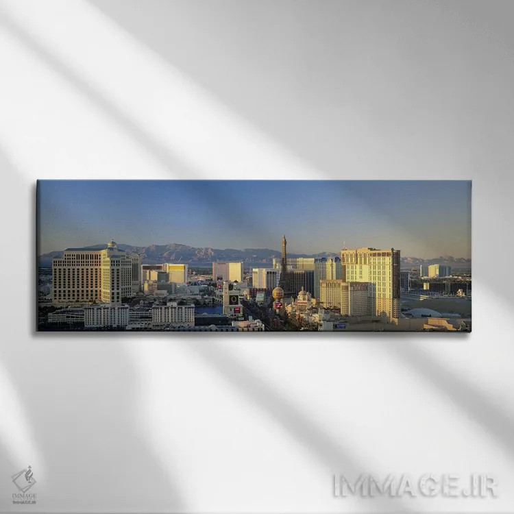 تابلو Las Vegas, Nevada, USA #2,نمای بالا از ساختمانها در شهر لاسوگاس، نوادا، آمریکا (۲) اثر پانورامیک ایمجز (استودیو عکاسی عریض) - نمای روبهرو روی دیوار