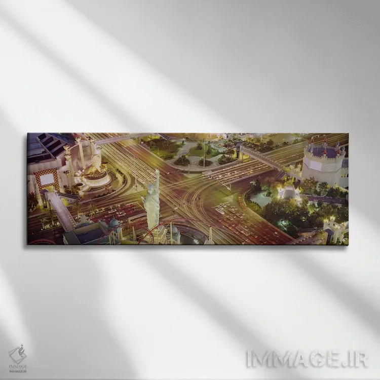 تابلو Las Vegas, Nevada, USA #3,خیابان استریپ لاسوگاس، نوادا، آمریکا (۳) اثر پانورامیک ایمجز (استودیو عکاسی عریض) - نمای روبهرو روی دیوار