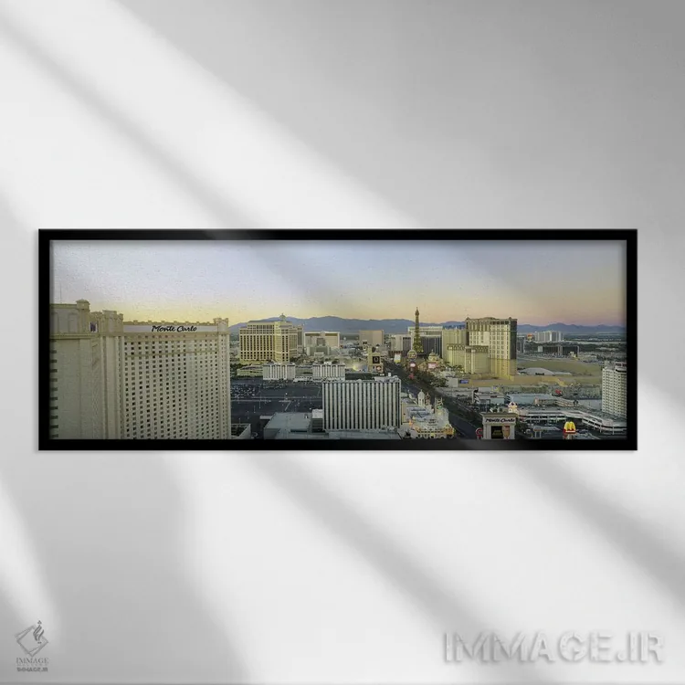 تابلو Las Vegas, Nevada, USA #2,خیابان استریپ لاسوگاس، نوادا، آمریکا (۲) اثر پانورامیک ایمجز (استودیو عکاسی عریض) - نمای قابدار مشکی