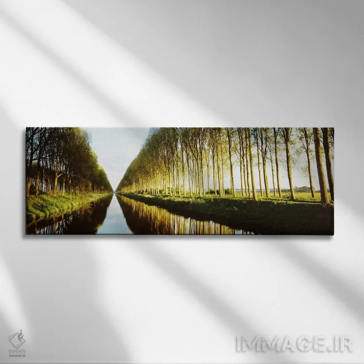 تابلو West Flanders, Flemish Region, Belgium,کانال درختکاری شده (دامزه فارت)، فلاندر غربی، منطقه فلمیش، بلژیک اثر پانورامیک ایمجز (استودیو عکاسی عریض) - نمای روبهرو روی دیوار