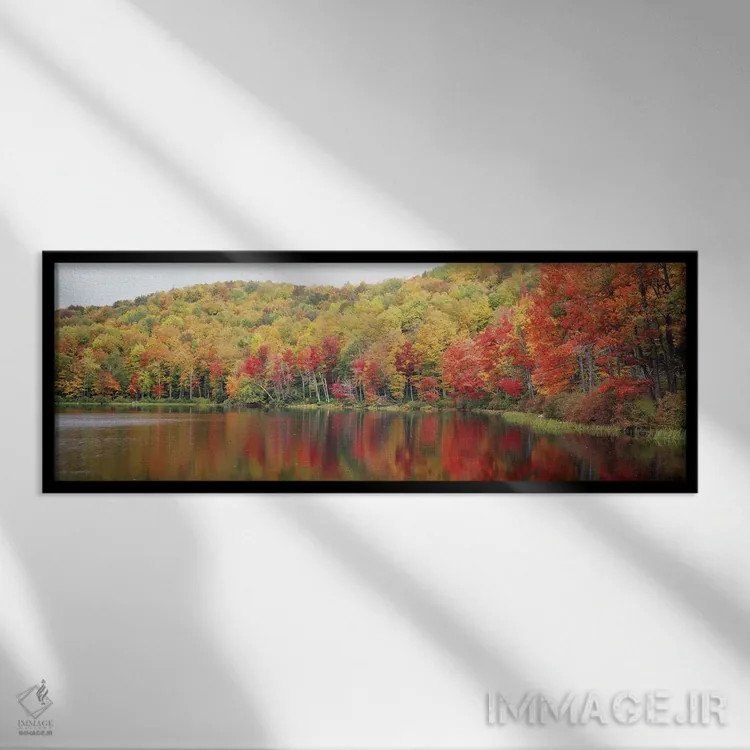 تابلو Savoy Mountain State Forest, Massachusetts, USA,چشمانداز پاییزی، جنگل ایالتی ساووی، ماساچوست، آمریکا اثر پانورامیک ایمجز (استودیو عکاسی عریض) - نمای قابدار مشکی