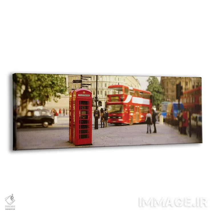 تابلو Trafalgar Square, London, England, United Kingdom,کیوسک تلفن قرمز، میدان ترافالگار، لندن، انگلستان، بریتانیا اثر پانورامیک ایمجز (استودیو عکاسی عریض) - نمای پرسپکتیو محصول