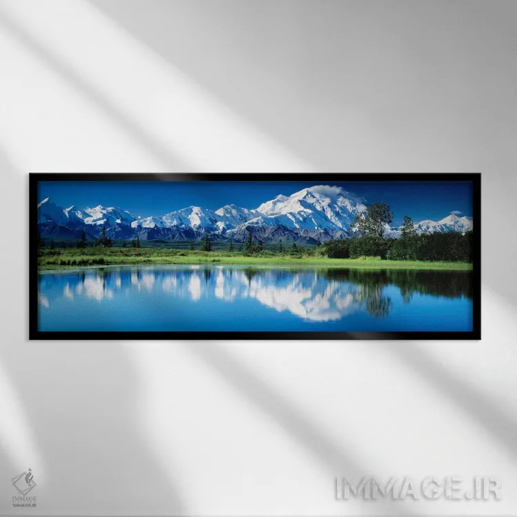 تابلو پارک ملی دنالی آلاسکا آمریکا اثر پانورامیک ایمجز (استودیو عکاسی عریض) - نمای قابدار مشکی
