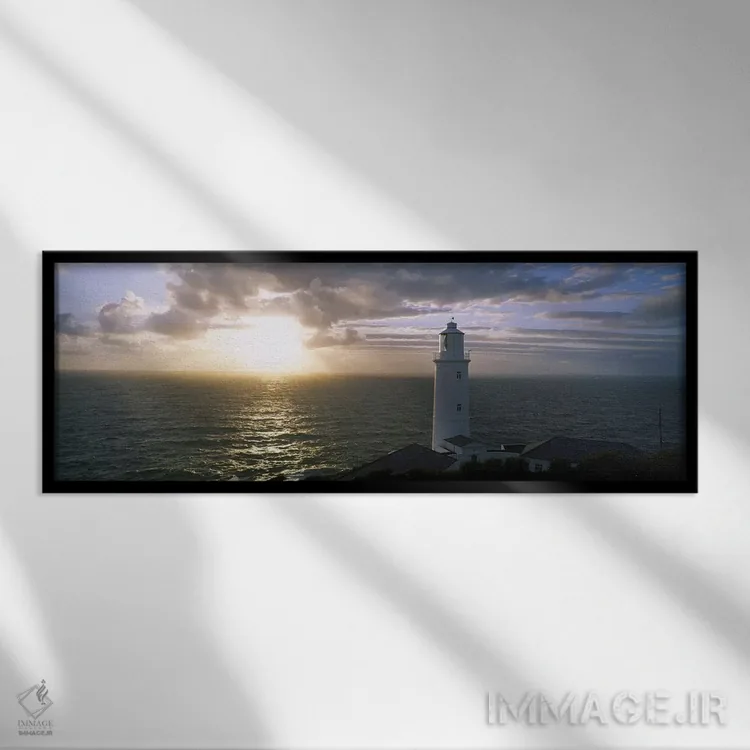 تابلو Cornwall, England, United Kingdom,طلوع ابری دریایی نزدیک فانوس دریایی تریوس هد، کورنوال، انگلستان، بریتانیا اثر پانورامیک ایمجز (استودیو عکاسی عریض) - نمای قابدار مشکی