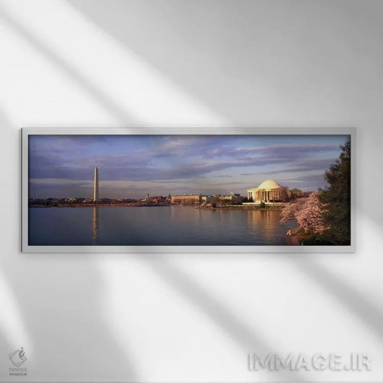 تابلو Washington DC, Tidal Basin, spring,آمریکا، واشنگتن دیسی، دریاچه تایدال، بهار اثر پانورامیک ایمجز (استودیو عکاسی عریض) - نمای قابدار سفید