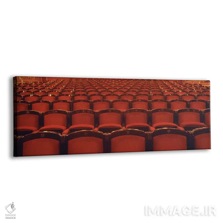تابلو National Theatre (Narodni Divadlo), Prague, Czech Republic,صندلیهای طبقه همکف، تئاتر ملی (نارودنی دیوادلو)، پراگ، جمهوری چک اثر پانورامیک ایمجز (استودیو عکاسی عریض) - نمای پرسپکتیو محصول