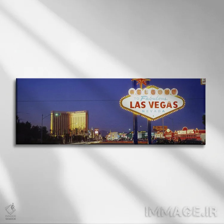 تابلو Las Vegas Nevada, USA,تابلوی معروف لاسوگاس، نوادا، آمریکا اثر پانورامیک ایمجز (استودیو عکاسی عریض) - نمای روبهرو روی دیوار