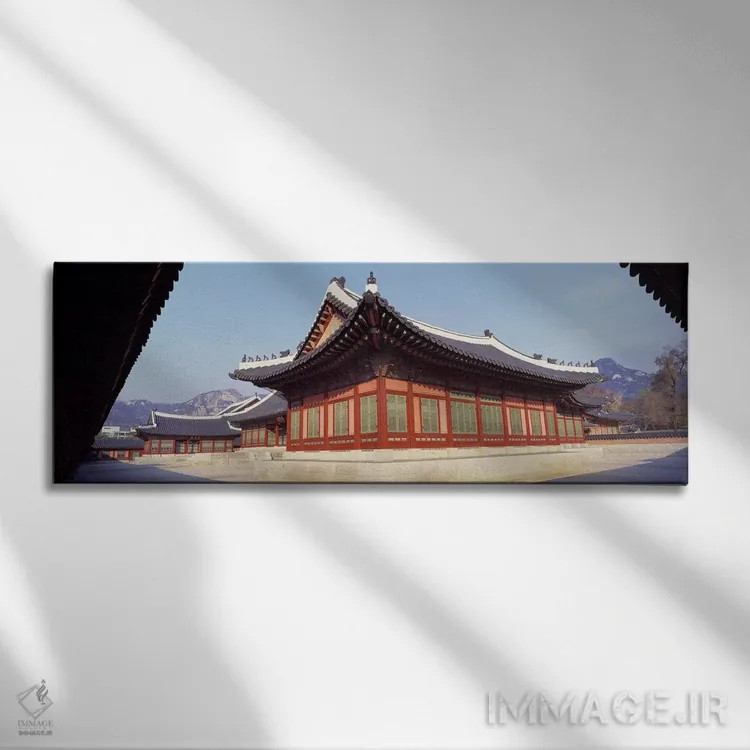 تابلو Seoul, South Korea, Korea,حیاط کاخ گیونگبوک، سئول، کره جنوبی اثر پانورامیک ایمجز (استودیو عکاسی عریض) - نمای روبهرو روی دیوار