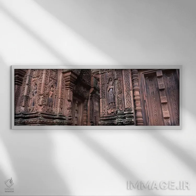 تابلو معبد بانتری سروی نزدیک سیم ریپ، کامبوج اثر پانورامیک ایمجز (استودیو عکاسی عریض) - نمای قابدار سفید