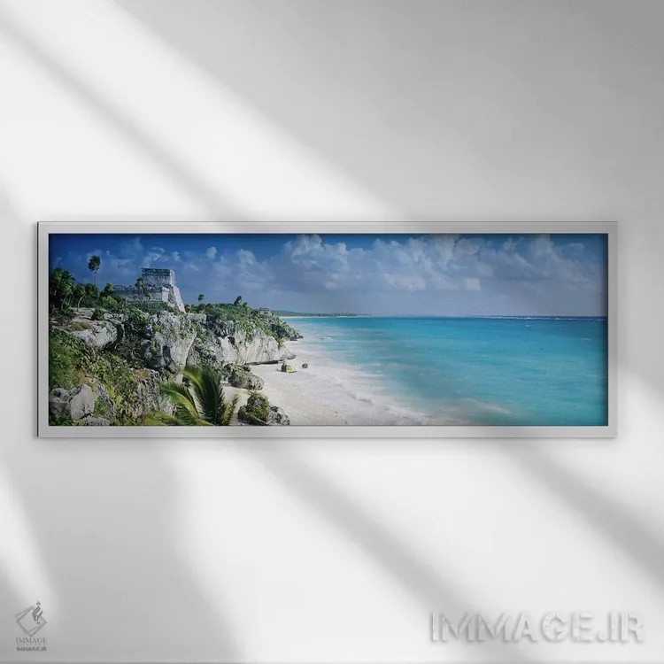 تابلو Tulum, Quintana Roo, Mexico,ال کاستیو، تولوم، کوینتانا رو، مکزیک اثر پانورامیک ایمجز (استودیو عکاسی عریض) - نمای قابدار سفید