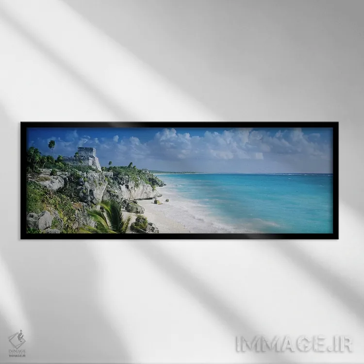 تابلو Tulum, Quintana Roo, Mexico,ال کاستیو، تولوم، کوینتانا رو، مکزیک اثر پانورامیک ایمجز (استودیو عکاسی عریض) - نمای قابدار مشکی
