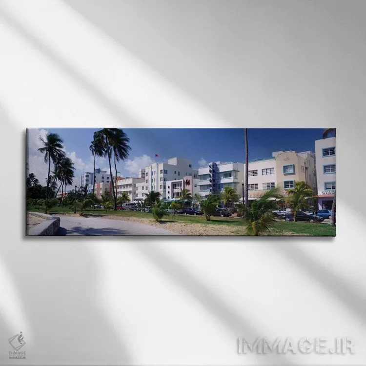 تابلو South Beach, Miami Beach, Florida, USA,جاده اقیانوس، ساحل جنوبی، میامی بیچ، فلوریدا، آمریکا اثر پانورامیک ایمجز (استودیو عکاسی عریض) - نمای روبهرو روی دیوار