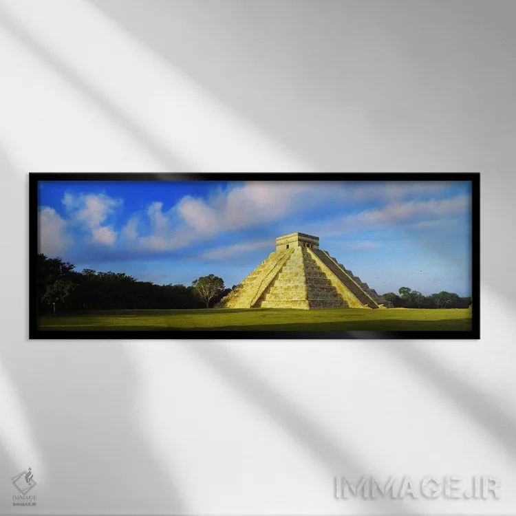 تابلو Kukulkan Pyramid, Chichen Itza, Yucatan, Mexico,هرم کوکولکان در چیچن ایتزا، یوکاتان، مکزیک اثر پانورامیک ایمجز (استودیو عکاسی عریض) - نمای قابدار مشکی