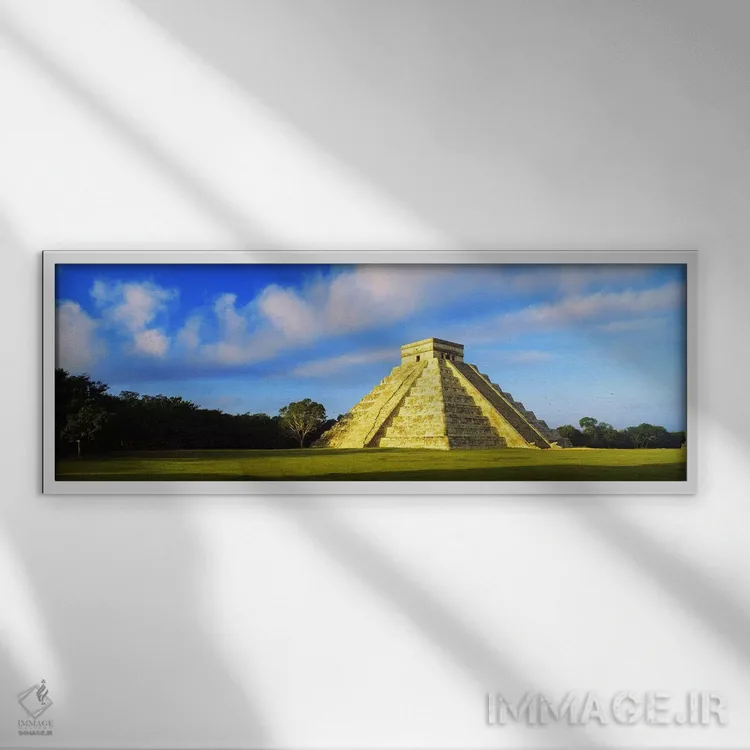 تابلو Kukulkan Pyramid, Chichen Itza, Yucatan, Mexico,هرم کوکولکان در چیچن ایتزا، یوکاتان، مکزیک اثر پانورامیک ایمجز (استودیو عکاسی عریض) - نمای قابدار سفید