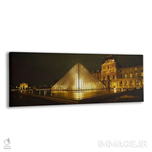 تابلو Paris, France,موزه لوور روشن در شب، پاریس، فرانسه اثر پانورامیک ایمجز (استودیو عکاسی عریض) - نمای پرسپکتیو محصول