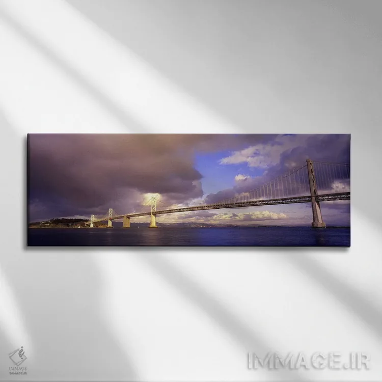 تابلو پل خلیج اوکلند، سانفرانسیسکو، کالیفرنیا، آمریکا اثر پانورامیک ایمجز (استودیو عکاسی عریض) - نمای روبهرو روی دیوار