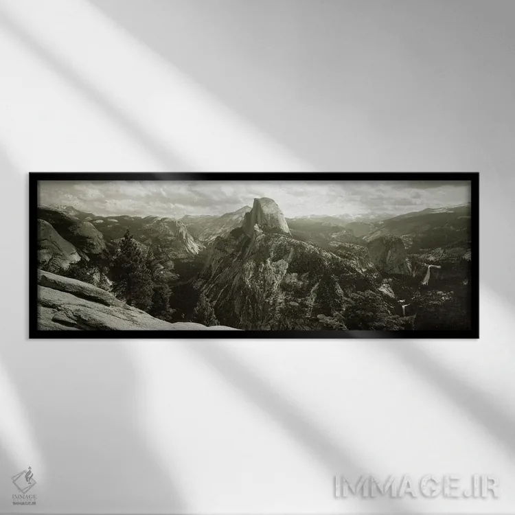 تابلو Yosemite National Park, California, USA,کوه هافدوم در حالت سیاه و سفید، پارک ملی یوسیمیتی، کالیفرنیا، آمریکا اثر پانورامیک ایمجز (استودیو عکاسی عریض) - نمای قابدار مشکی