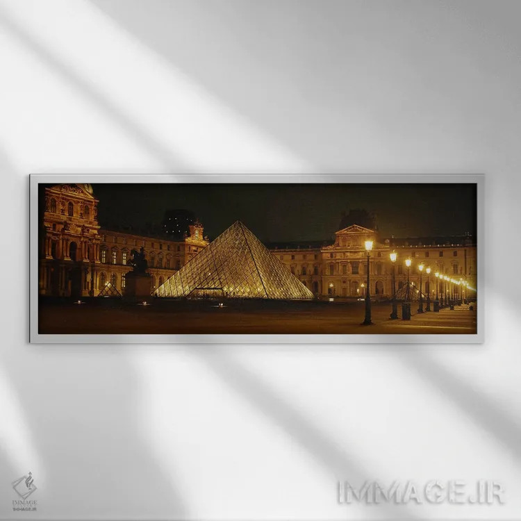 تابلو لوور، پاریس، فرانسه اثر پانورامیک ایمجز (استودیو عکاسی عریض) - نمای قابدار سفید