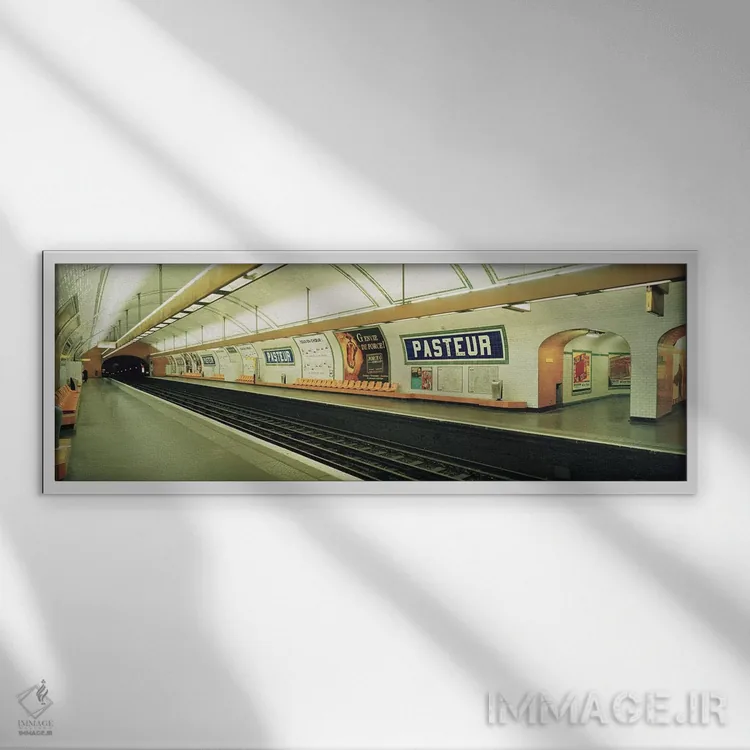 تابلو Paris, Ile-de-France, France,ایستگاه مترو، پاریس، ایل-دو-فرانس، فرانسه اثر پانورامیک ایمجز (استودیو عکاسی عریض) - نمای قابدار سفید
