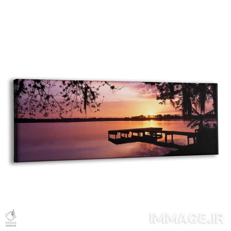 تابلو Florida, Orlando, Koa Campground, Lake Whippoorwill, Sunrise,آمریکا، فلوریدا، اورلاندو، کمپ کوآ، دریاچه ویپورویل، طلوع آفتاب اثر پانورامیک ایمجز (استودیو عکاسی عریض) - نمای پرسپکتیو محصول