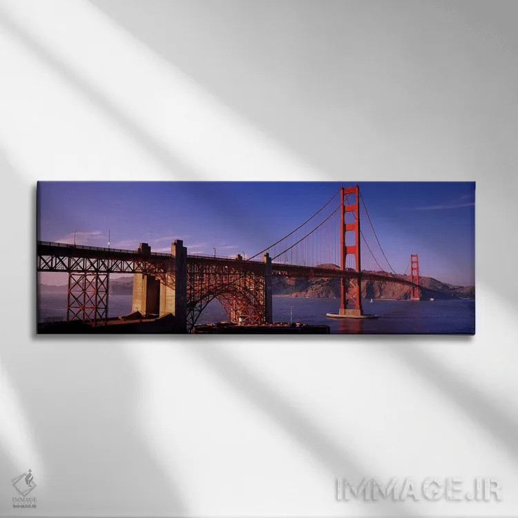 تابلو San Francisco, Marin County, California, USA,پل معلق در گرگومیش (پل گلدن گیت، سانفرانسیسکو، شهرستان مارین، کالیفرنیا، آمریکا) اثر پانورامیک ایمجز (استودیو عکاسی عریض) - نمای روبهرو روی دیوار