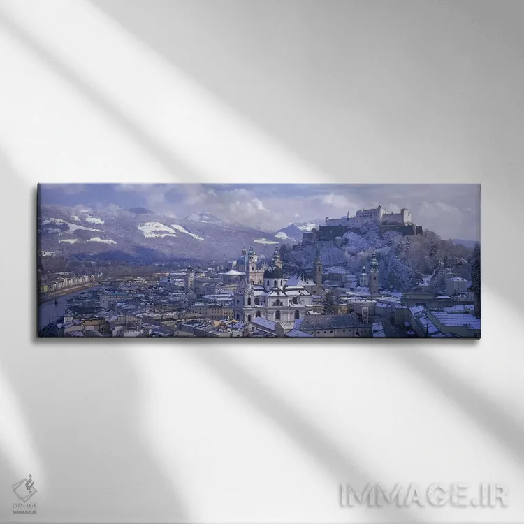 تابلو Salzburg, Austria,چشمانداز زمستانی از بخش آلتشتات (شهر قدیمی)، سالزبورگ، اتریش اثر پانورامیک ایمجز (استودیو عکاسی عریض) - نمای روبهرو روی دیوار