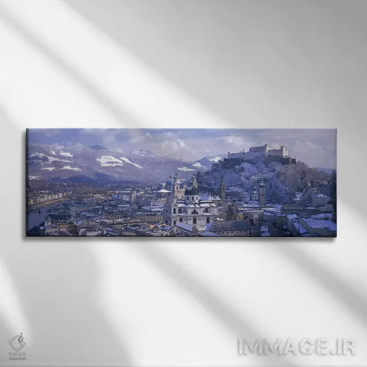 تابلو Salzburg, Austria,چشمانداز زمستانی از بخش آلتشتات (شهر قدیمی)، سالزبورگ، اتریش اثر پانورامیک ایمجز (استودیو عکاسی عریض) - نمای روبهرو روی دیوار