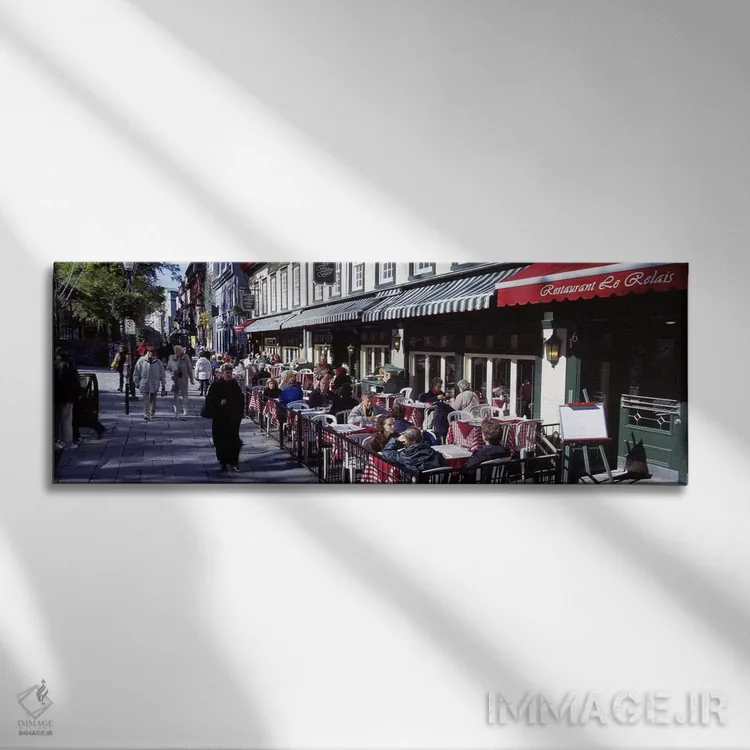 تابلو نمای خیابان در پاریس فرانسه اثر پانورامیک ایمجز (استودیو عکاسی عریض) - نمای روبهرو روی دیوار