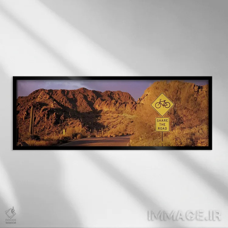 تابلو جاده گیتس پس، پارک کوهستانی توسان، آریزونا، آمریکا اثر پانورامیک ایمجز (استودیو عکاسی عریض) - نمای قابدار مشکی