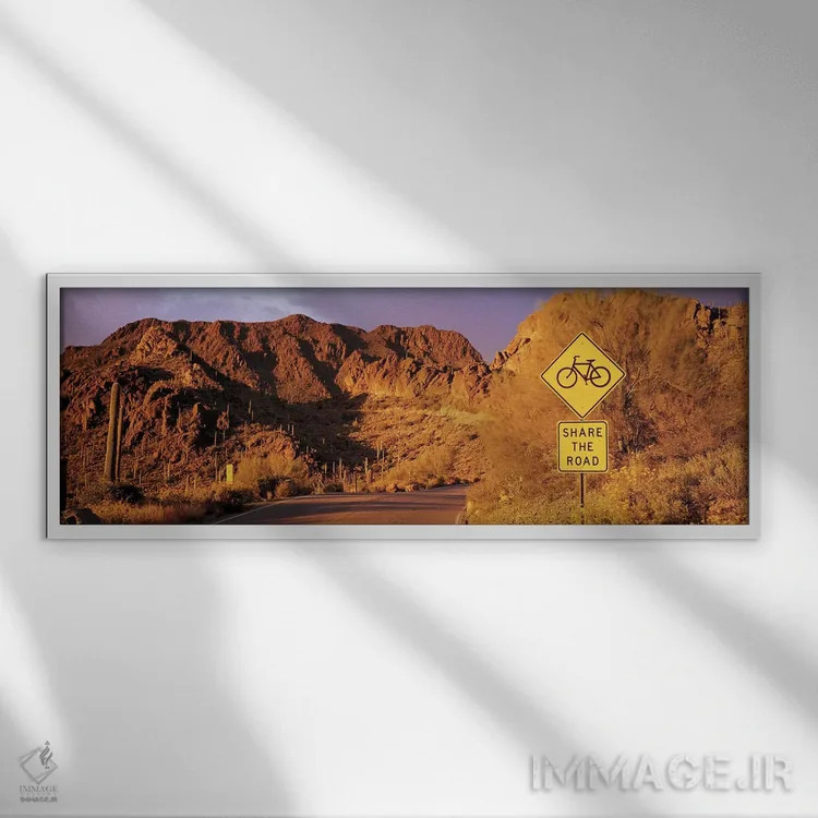 تابلو جاده گیتس پس، پارک کوهستانی توسان، آریزونا، آمریکا اثر پانورامیک ایمجز (استودیو عکاسی عریض) - نمای قابدار سفید